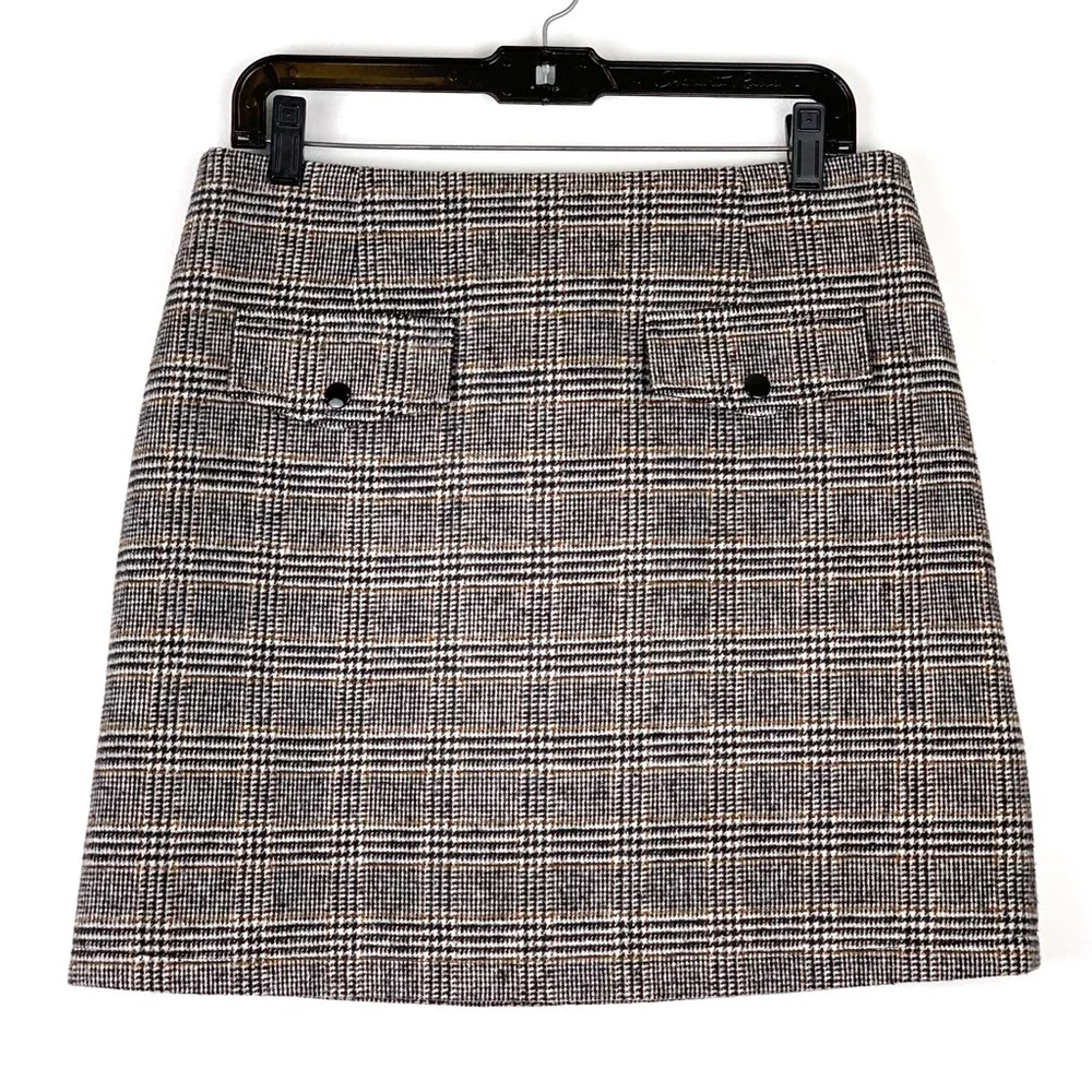 Plaid miniskirt Molly Bracken Lili Sidonio retro black white & brown size large